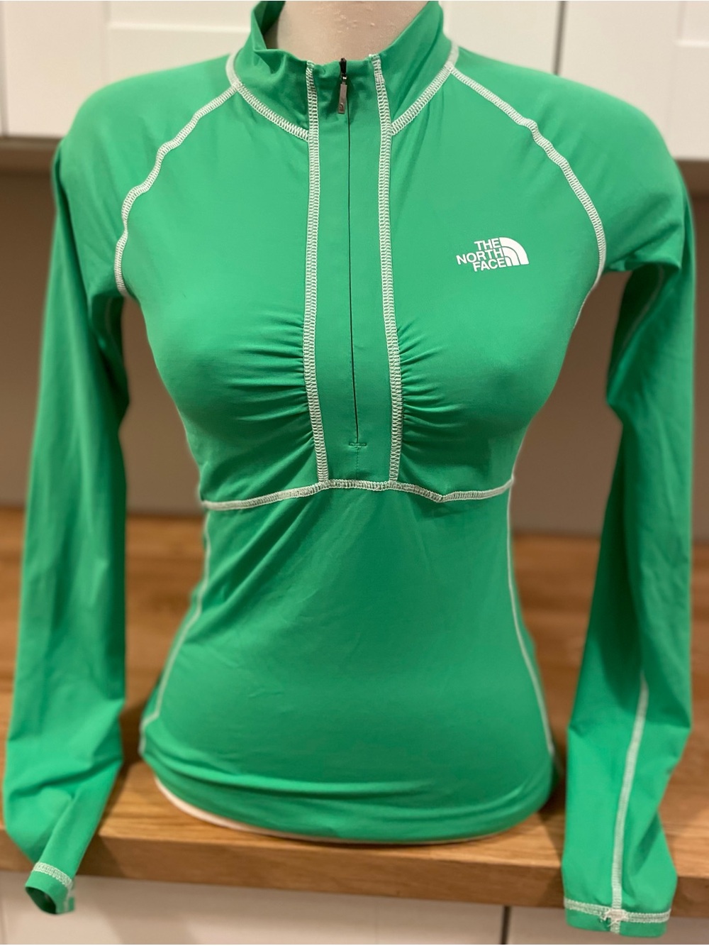 The North Face Women's Green Long-Sleeve Zip-Front Performance Top